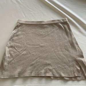 American Threads Taupe Ribbed Mini Skirt